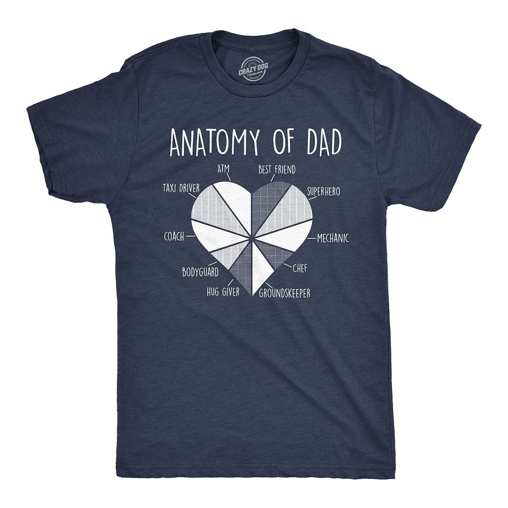 Mens Funny T Shirts Anatomy Of Dad Sarcastic Fathers Days Graphic ...