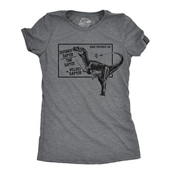 Womens Velociraptor T shirt Cute Funny Dinosaur Cool Graphic Tee for Ladies