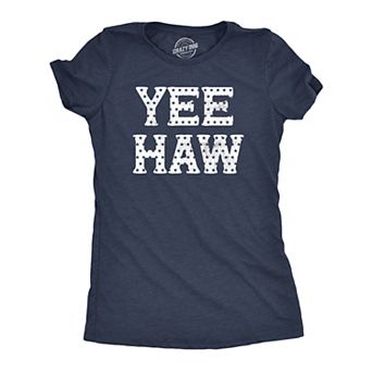 Womens Yee Haw T Shirt Funny Southern Fourth Of July American Flag Tee for Ladies