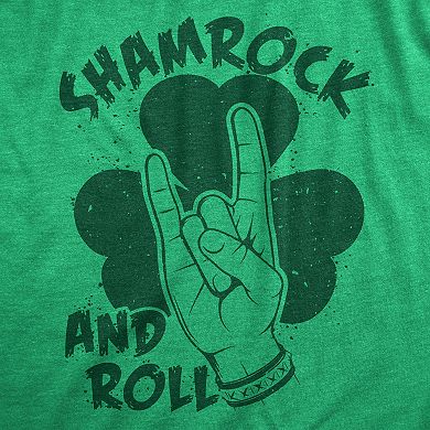 Mens Funny T Shirt Shamrock and Roll St Patricks Day Graphic Tee for Guys