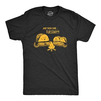 Mens Taco Tuesday Ghost Story T Shirt Funny Mexican Food Campfire Graphic Tee