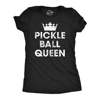 Womens Pickleball Queen T Shirt Funny Pickle Ball Lovers Tee for Ladies