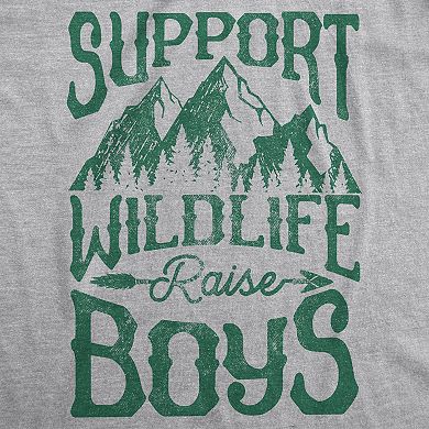 Mens Support Wildlife Raise Boys T Shirt Funny Parenting Tee