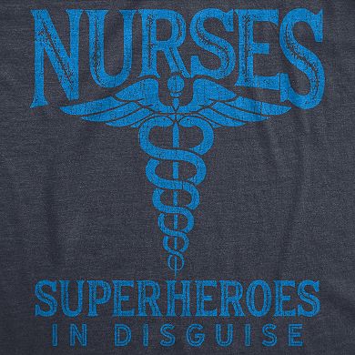 Womens Nurses Superheroes In Disguse T Shirt Quarantine Social Distancing Graphic Tee