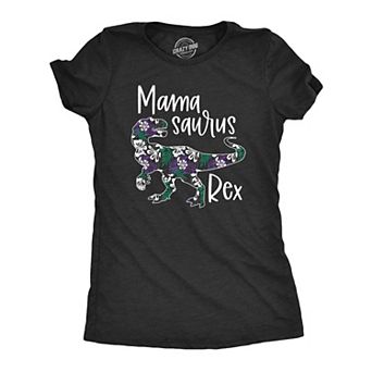 Womens Mamasaurus Rex T Shirt Funny Dinosaur Mothers Day Floral Print Graphic Tee
