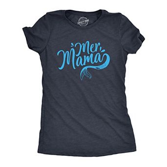 Womens MerMama T Shirt Funny Mothers Day Mermaid Tee