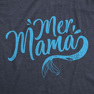 Womens MerMama T Shirt Funny Mothers Day Mermaid Tee