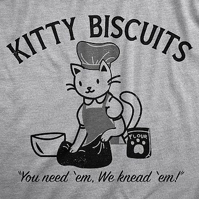 Womens Kitty Biscuits T Shirt Funny Cute Baking Kitten Tee for Ladies