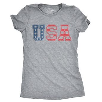 Womens USA Vintage T Shirt 4th Of July Indepence Day Tshirt Patriotic America