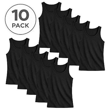 Mens 10 Pack Ribbed Tank Tops Classic Fit