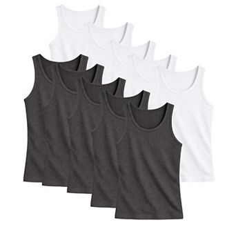 Mens 10 Pack Ribbed Tank Tops Classic Fit
