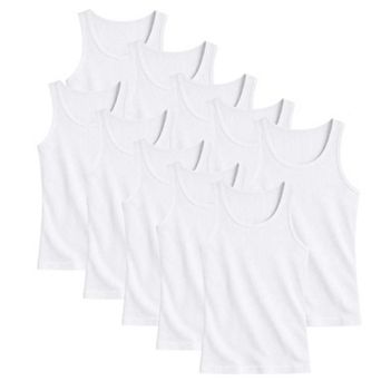 Mens 10 Pack Ribbed Tank Tops Classic Fit