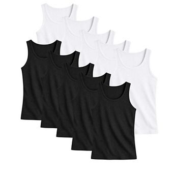 Mens 10 Pack Ribbed Tank Tops Classic Fit