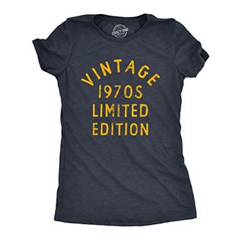 Womens Vintage 1970s Limited Edition T Shirt Funny Cool 1970 Theme Classic Tee for Ladies