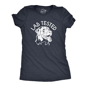Womens Lab Tested T Shirt Funny Pet Puppy Labrador Retriever Joke Tee for Ladies