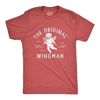 Mens The Original Wingman T Shirt Funny Valentines Day Cupid Tee for Guys