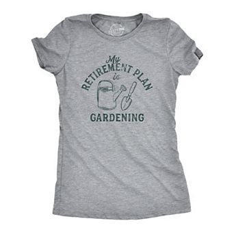 Womens Retirement Plan Gardening T Shirt Funny Outdoor Vegetable Garden Flowers Graphic Tee