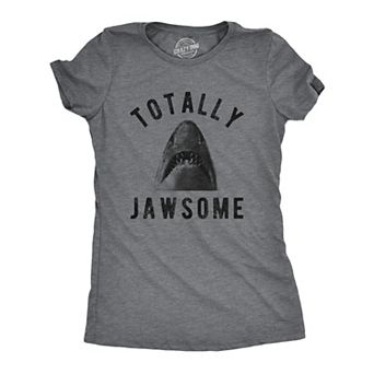 Womens Totally Jawsome T Shirt Funny Hilarious Shark Bite Graphic Novelty Tee