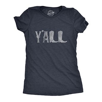 Womens Y'all Boots T Shirt Funny Country Cowboy Southern Graphic Novelty Tee