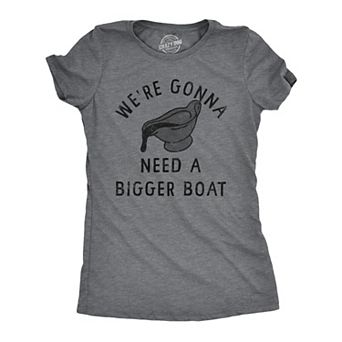 Womens Were Gonna Need A Bigger Boat T Shirt Funny Thanksgiving Dinner Gravy Joke Tee for Ladies