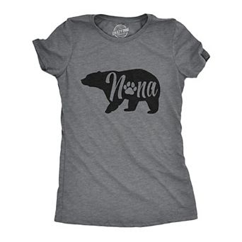 Womens Nana Bear T Shirt Cute Funny Grandmother Grandma Novelty Graphic Tee