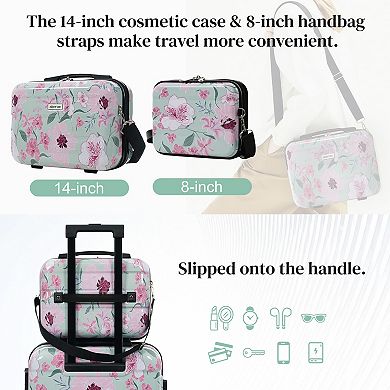 Merax 5-Piece Hardside PC Luggage Set Lightweight Durable Spinner Suitcases with TSA Lock (20",24"