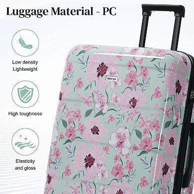 Merax 5-Piece Hardside PC Luggage Set Lightweight Durable Spinner Suitcases with TSA Lock (20",24"