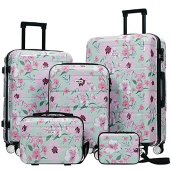 Merax 5 pc Hardside PC Luggage Set Lightweight Durable Spinner Suitcases with TSA Lock (20",24"