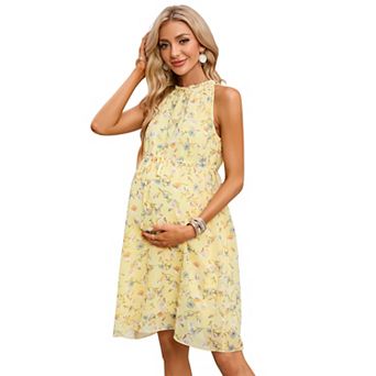 Women's Sleeveless Breathable Maternity Midi Dress