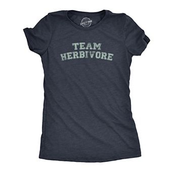 Womens Team Herbivore T Shirt Funny Vegetarian Vegan Lifestyle Tee for Ladies