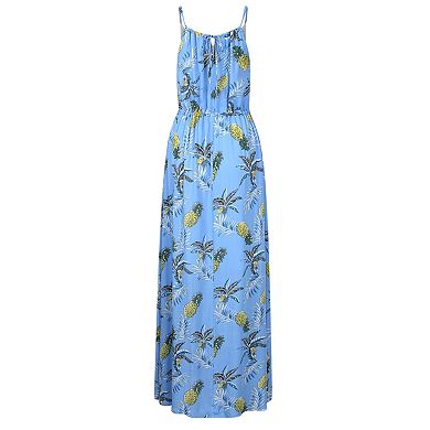 Women's Boho Maxi Dresses V-Neck Slip Floral Print Beach Dress