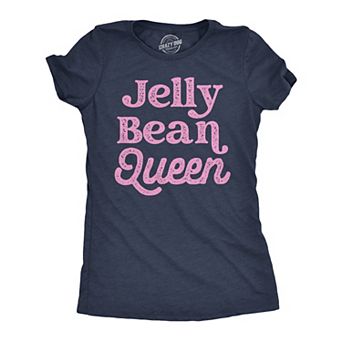 Womens Jelly Bean Queen Funny Easter Sunday T Shirt Graphic Candy Tee for Ladies