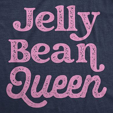 Womens Jelly Bean Queen Funny Easter Sunday T Shirt Graphic Candy Tee for Ladies