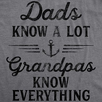 Mens Dads Know A Lot Grandpas Know Everything T Shirt Funny Fathers Day Tee