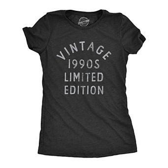 Womens Vintage 1990s Limited Edition T Shirt Funny Cool 1990 Theme Classic Tee for Ladies