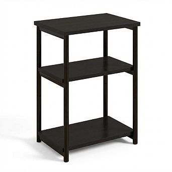 3 tier Side Table with Storage Shelf, End Table, Metal and Wood Build for Sofa or Bedside