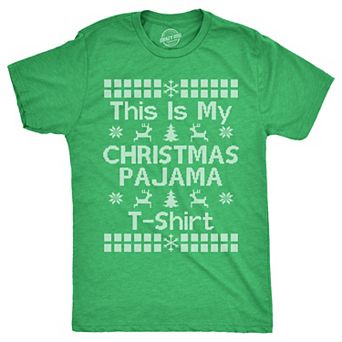 Mens This Is My Christmas Pajama T Shirt Funny Cozy Xmas PJs Tee for Guys