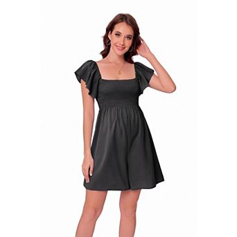 Women's Square Neck Maternity Short Romper Summer Pregnant