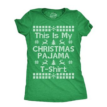 Womens This Is My Christmas Pajama T Shirt Funny Cozy Xmas PJs Tee for Ladies