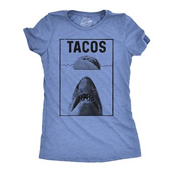 Womens Tacos Shark T Shirt Funny Jaws Tee for Ladies