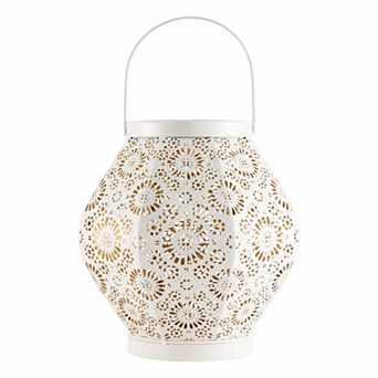Daisy Punched Metal Solar Lantern