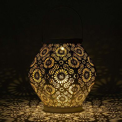 Daisy Punched Metal Solar Lantern