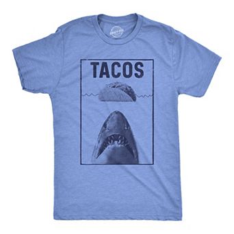 Mens Tacos Shark T Shirt Funny Jaws Tee for Guys