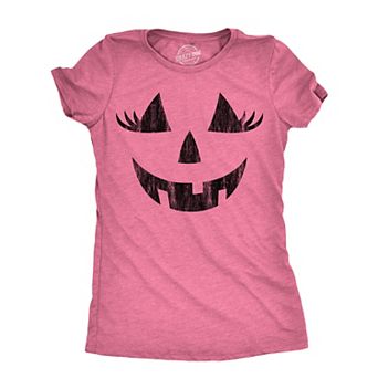 Womens Wacky Wendy Pumpkin T Shirt Funny Halloween Jack O Lantern Crazy Smile Tee for Ladies