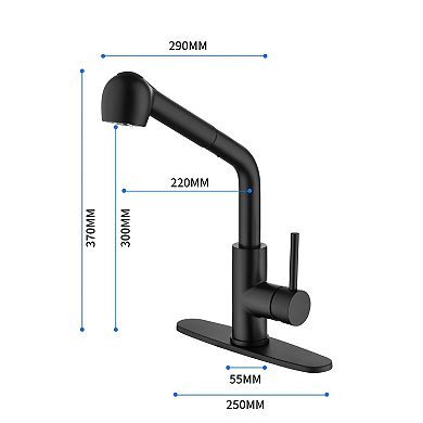 Deck-Mount Stainless Steel Sink Faucet Pull-Out Spout Touch-Clean Spray