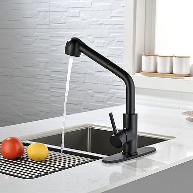 Deck-Mount Stainless Steel Sink Faucet Pull-Out Spout Touch-Clean Spray