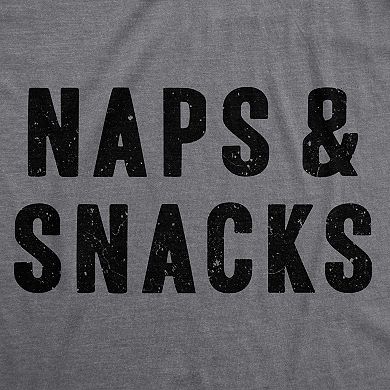 Womens Naps and Snacks T shirt Funny Sarcastic Food Gift for Her Hilarious Tee
