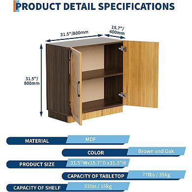31.5" Farmhouse Sideboard Buffet Cabinet, Wood Coffee Bar Console Table,For Coffee Bar Kitchen