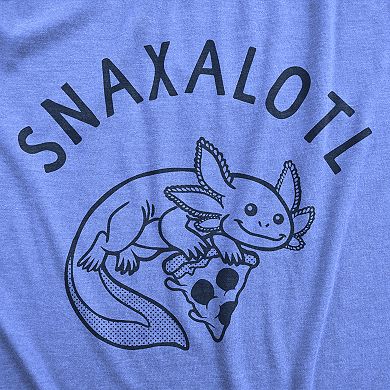 Mens Snaxalotl T Shirt Funny Cute Snacking Axolotl Tee for Guys