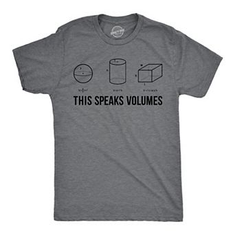 Mens This Speaks Volumes T Shirt Funny Nerdy Math Teacher Sarcastic Graphic Tee